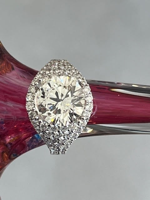 18K White Gold Diamond Ring Mounting Featuring .70ctw Diamonds