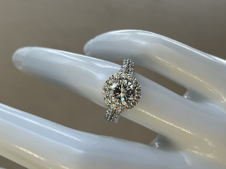 18K White Gold Diamond Engagement Ring Mounting Featuring .92ctw Diamonds