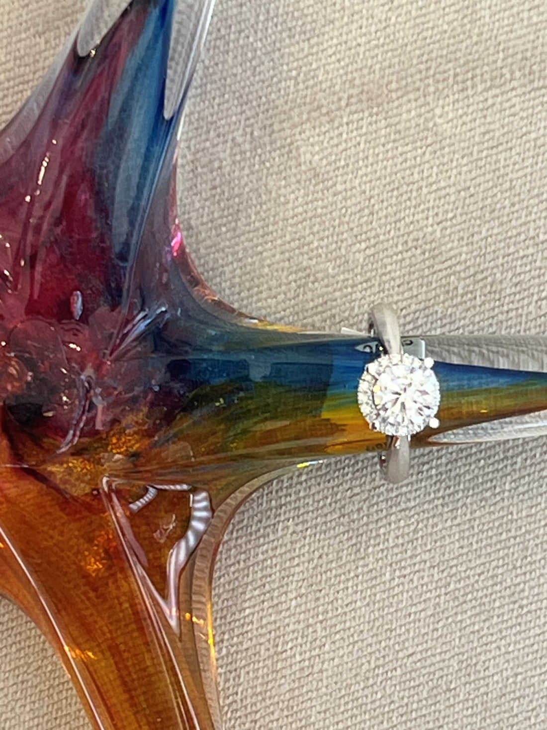 18K White Gold Halo Engagement Ring Mounting Featuring .12ctw Diamonds