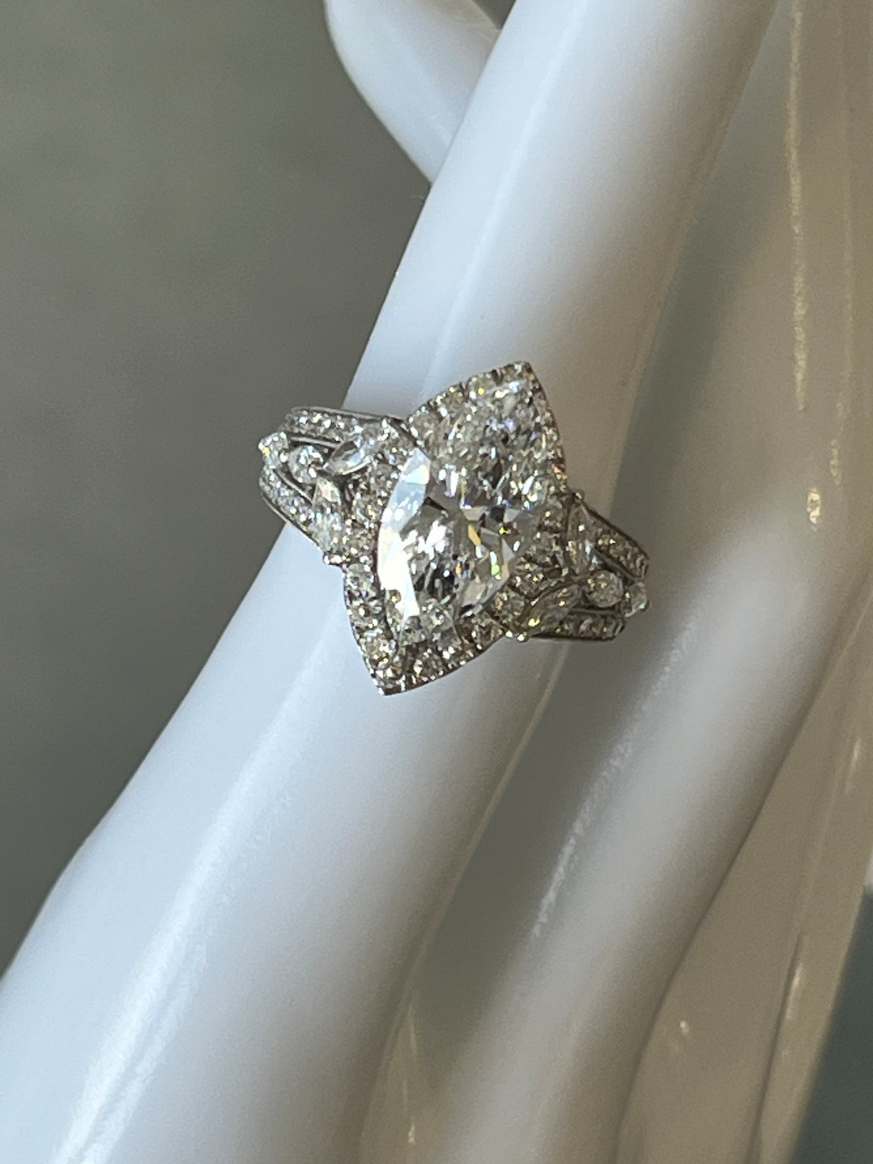 18K White Gold Engagement Ring Mounting Featuring 1.70ctw Diamonds