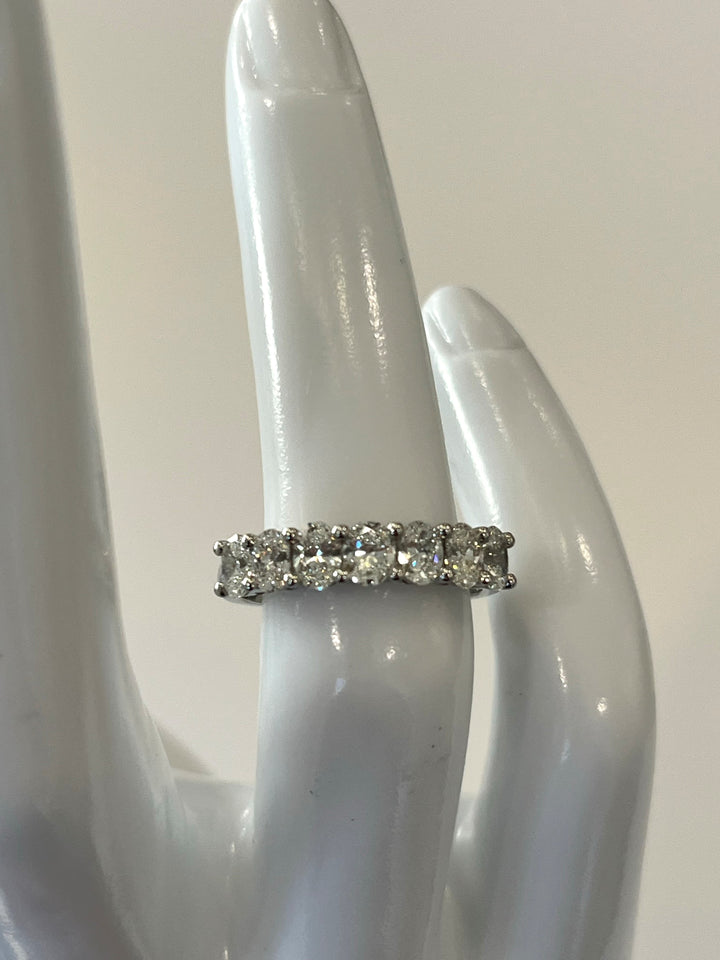 Platinum Halfway Around Oval Diamond Anniversary Band Featuring .58ctw Diamonds
