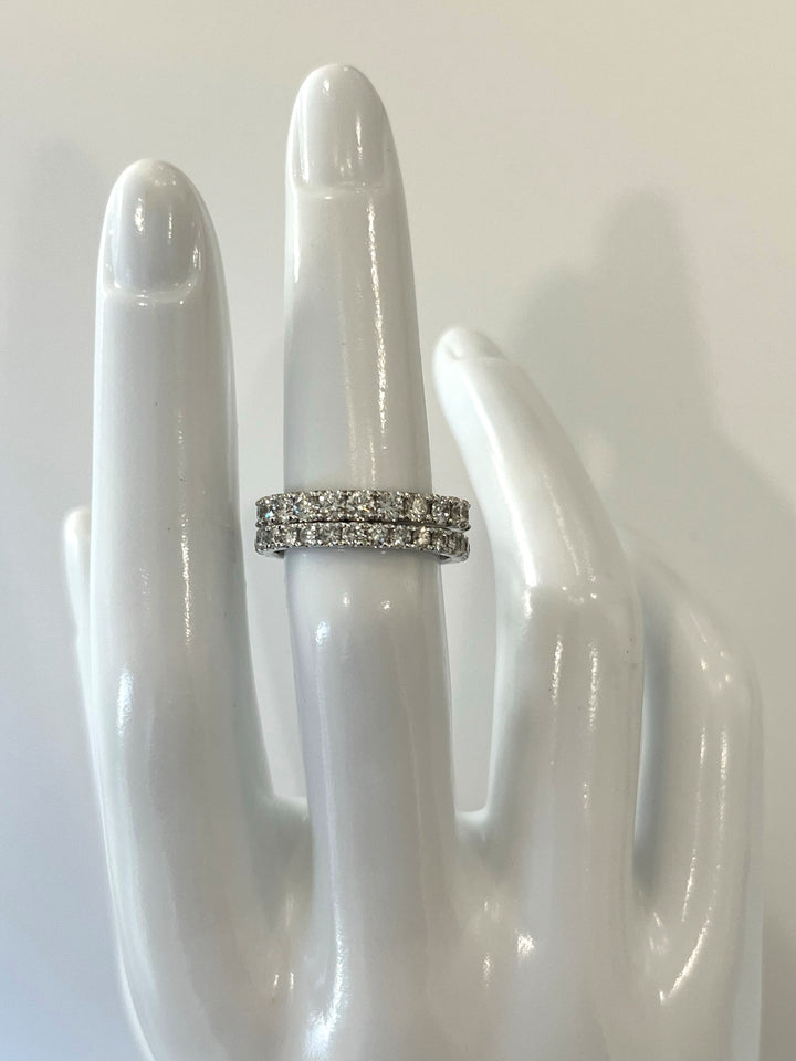14K White Gold Full Eternity Diamond Band Featuring 1.42ctw Fine Diamonds
