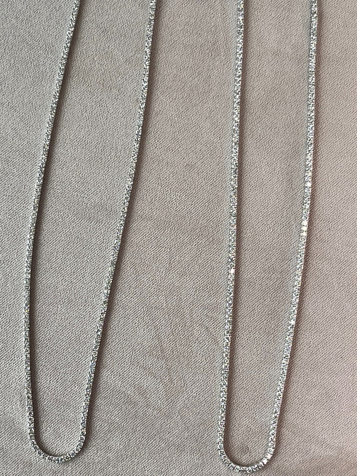 14K White Gold Diamond Tennis Necklace Featuring 12.72ctw Fine Diamonds, 20" Length (Right)