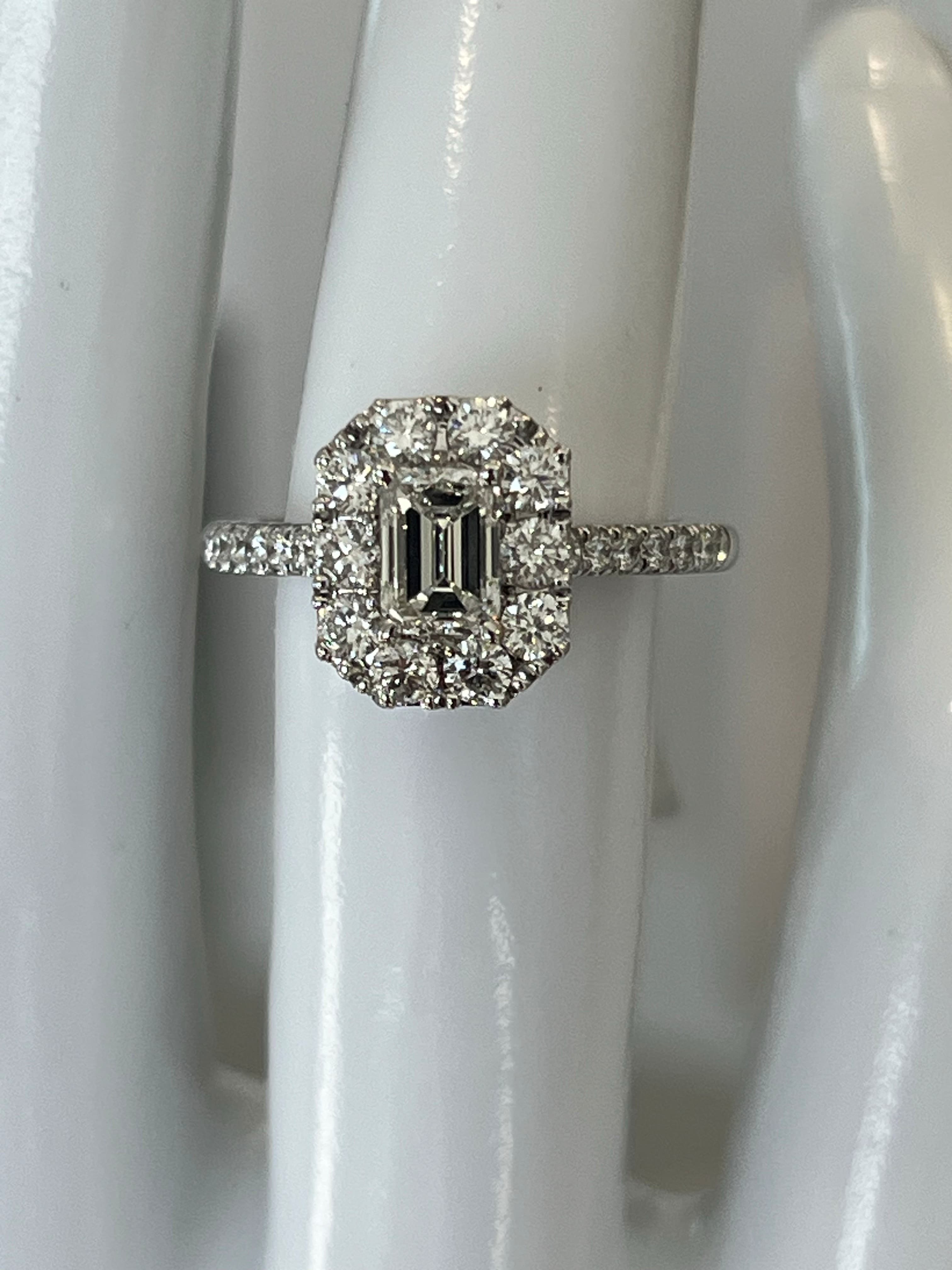 14K White Gold Engagement Ring Featuring a .68ct G VVS2 Diamond with .81ctw Diamond Accents