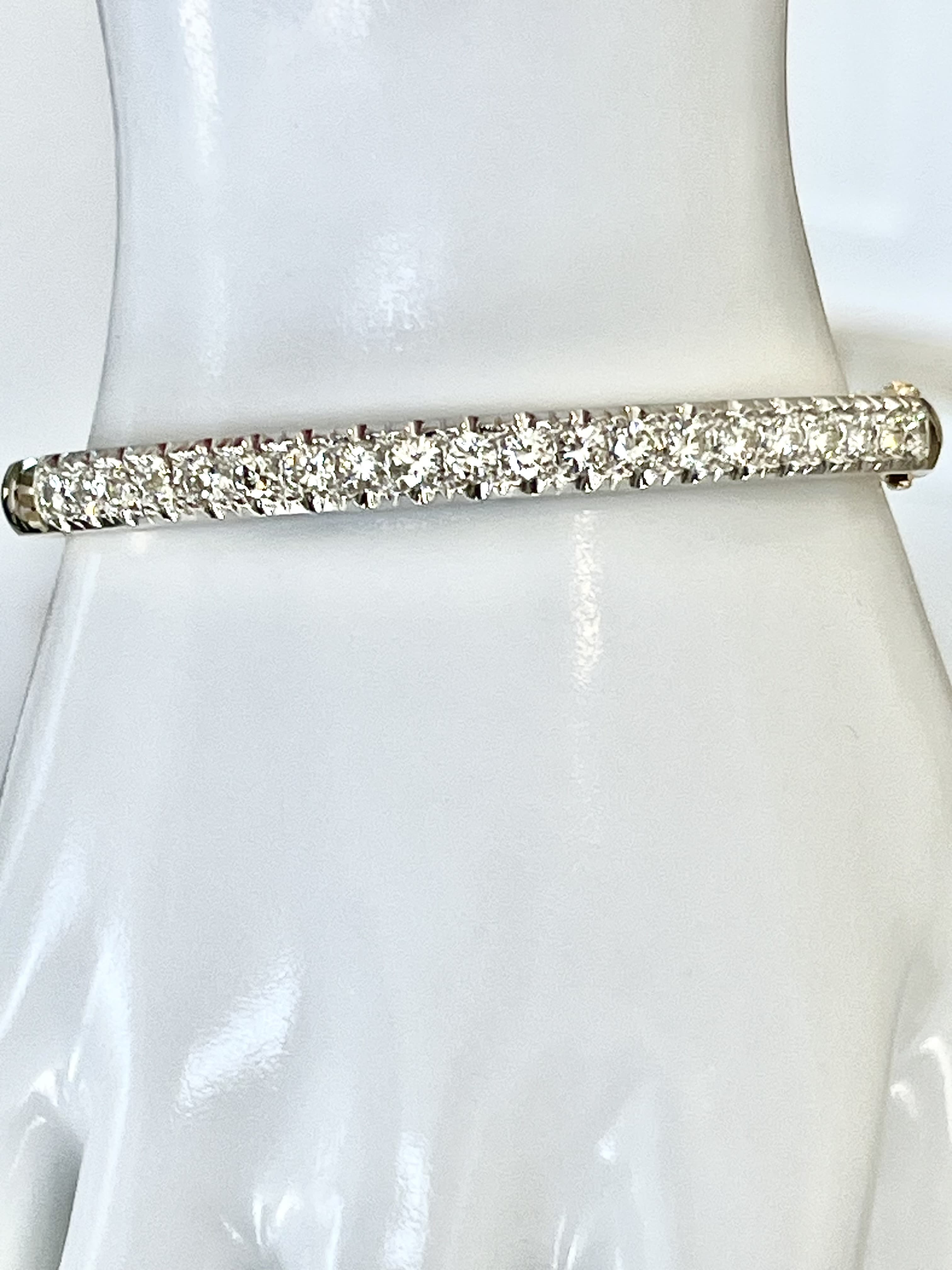 14K Yellow Gold Diamond Bangle Bracelet Featuring 2.80ctw Fine Diamonds, Weighing 27 Grams