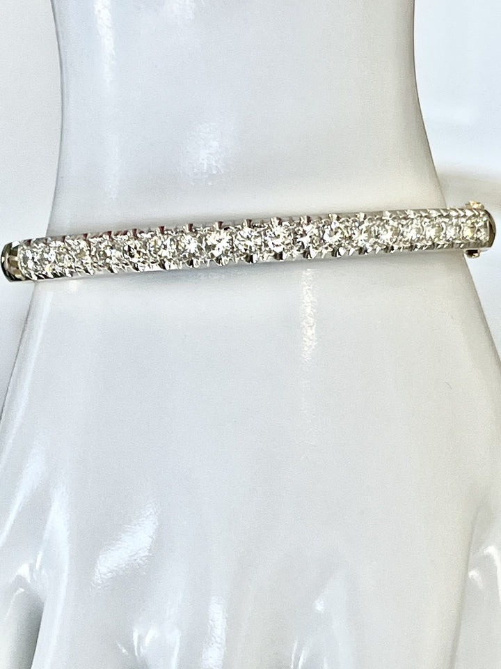 14K Yellow Gold Diamond Bangle Bracelet Featuring 2.80ctw Fine Diamonds, Weighing 27 Grams