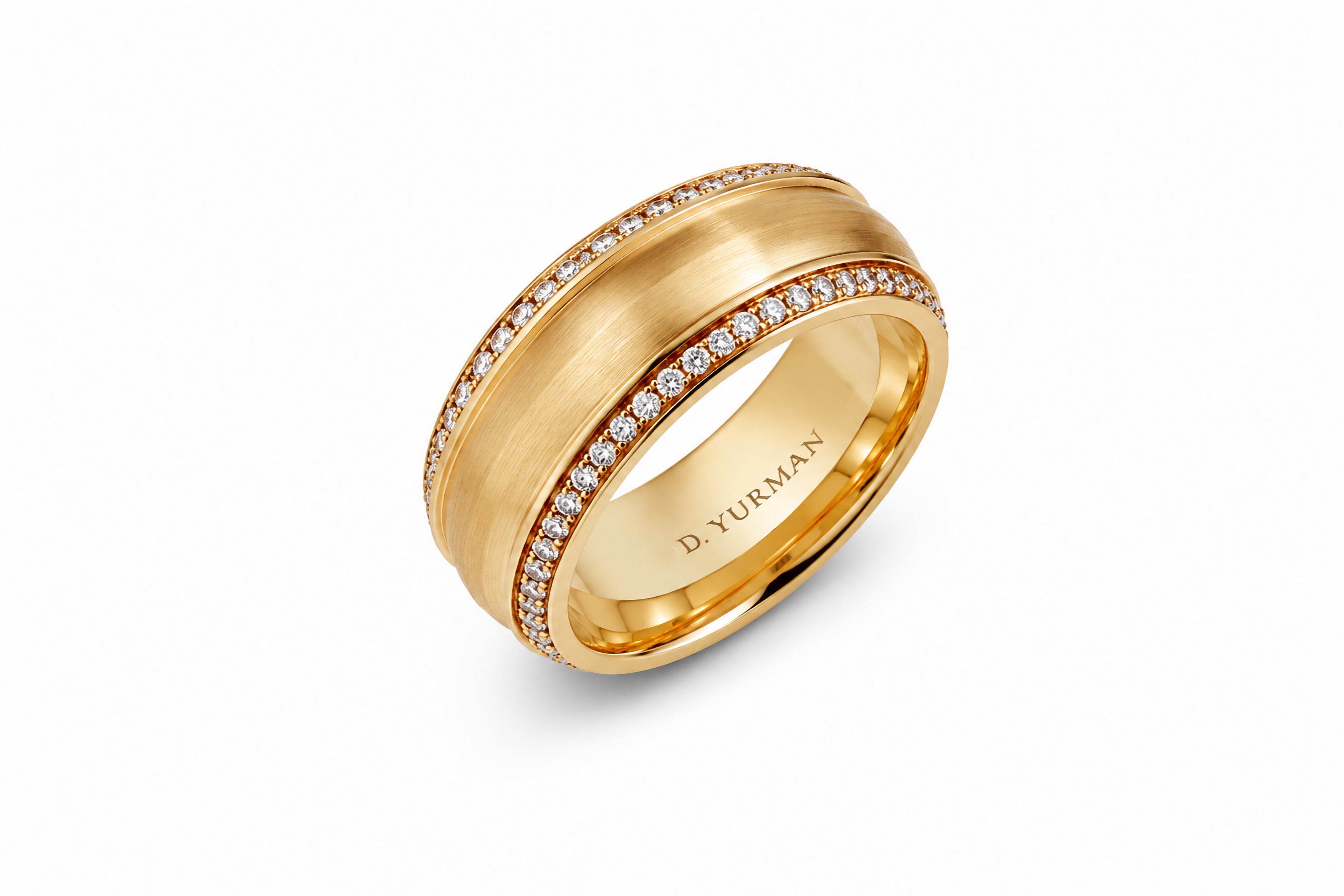 18K Yellow Gold David Yurman Diamond Eternity Band Featuring 1.00ctw Diamonds, 10mm Wide, Size 8 ring