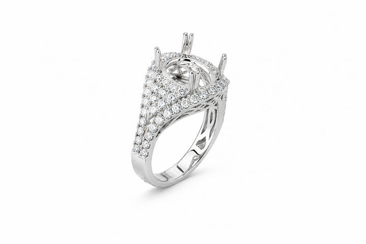18K White Gold Diamond Ring Mounting Featuring .70ctw Diamonds 