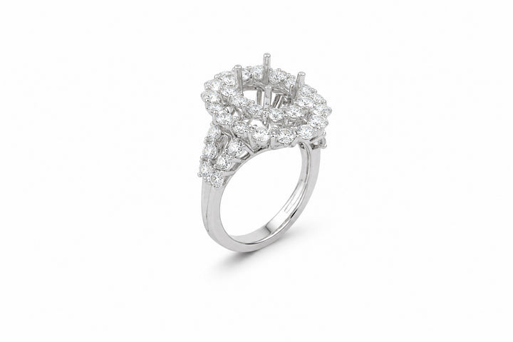 18K White Gold Engagement Ring Mounting Featuring 4.43ctw Diamonds