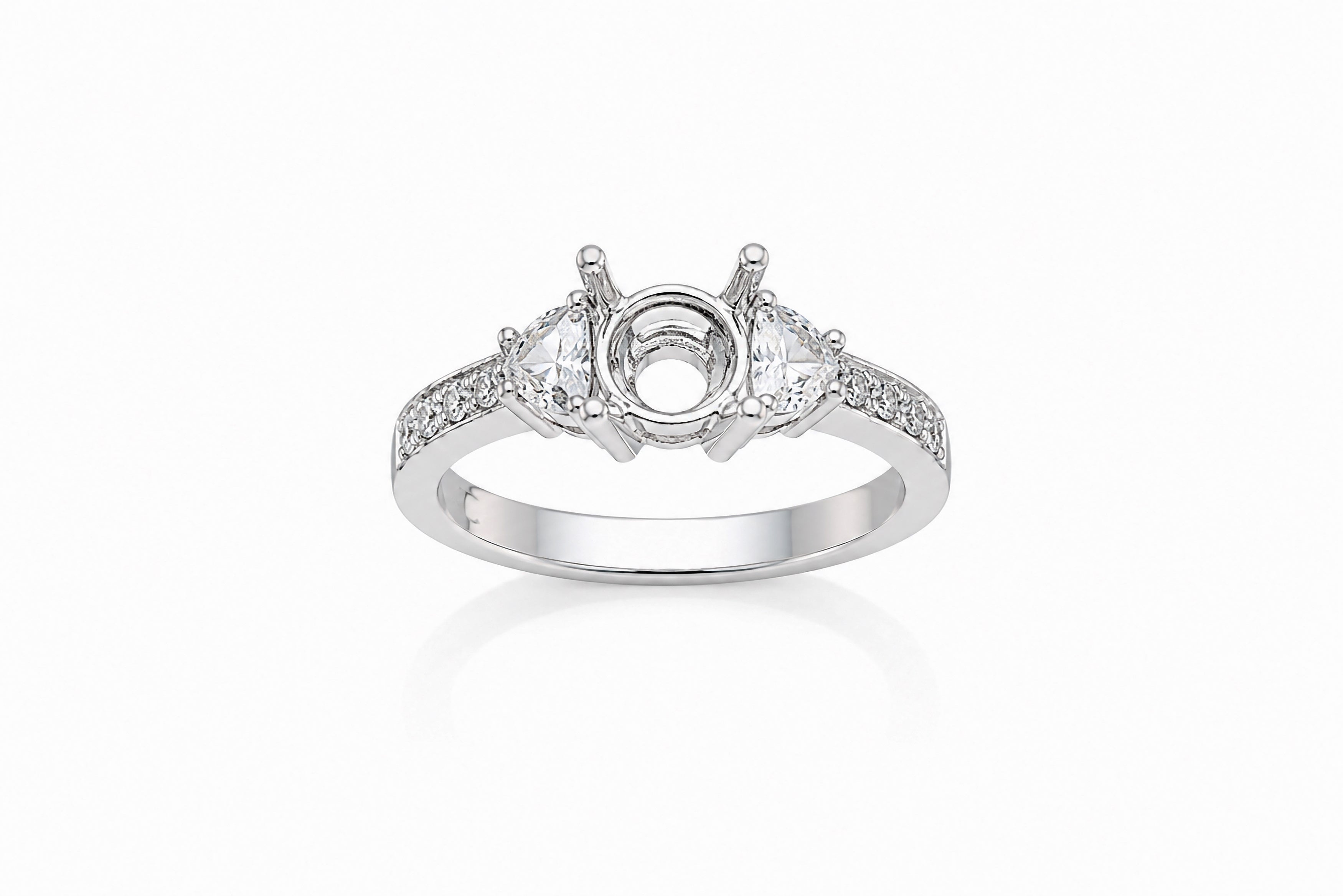 18K White Gold Diamond Ring Mounting Featuring .70ctw Diamonds