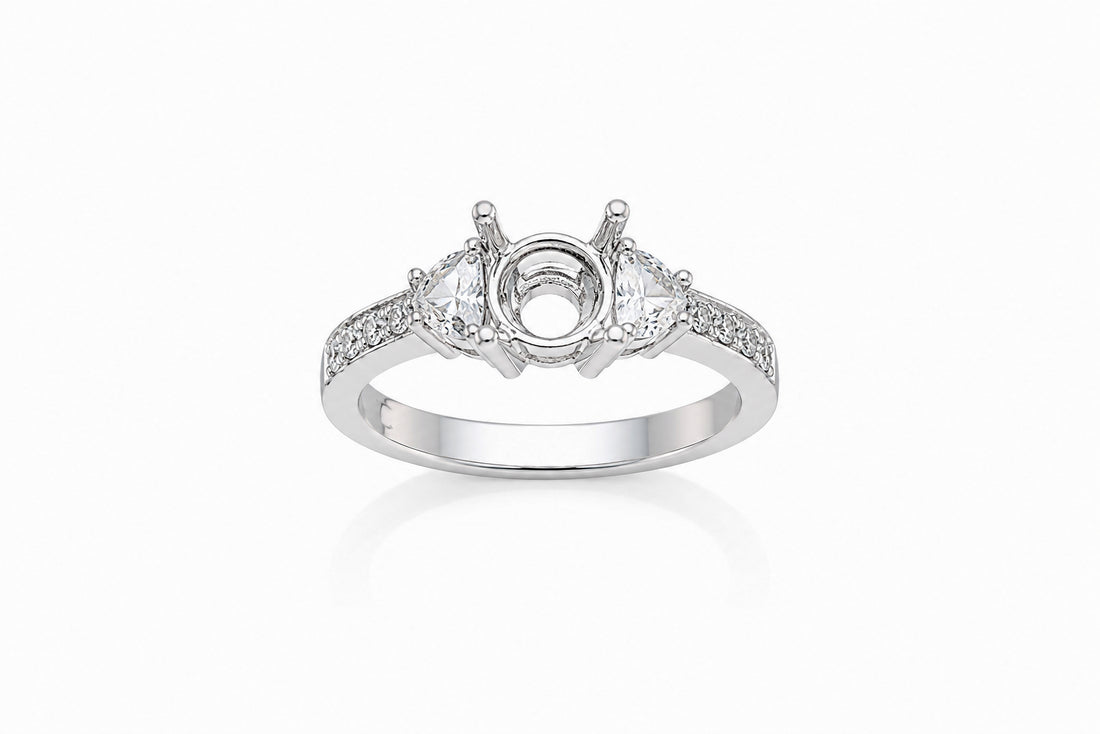18K White Gold Diamond Ring Mounting Featuring .70ctw Diamonds