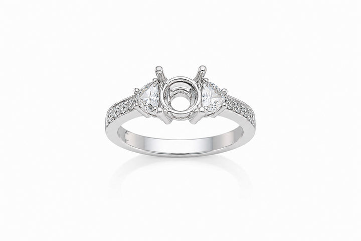 18K White Gold Diamond Ring Mounting Featuring .70ctw Diamonds