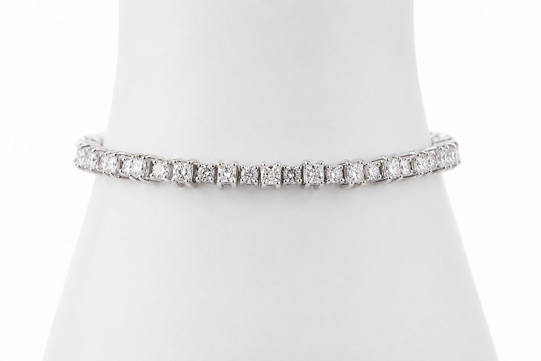 18K White Gold Graduated Diamond Tennis Bracelet Featuring 18.66ctw Diamonds