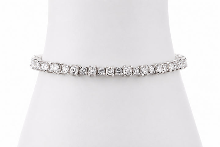 18K White Gold Graduated Diamond Tennis Bracelet Featuring 18.66ctw Diamonds