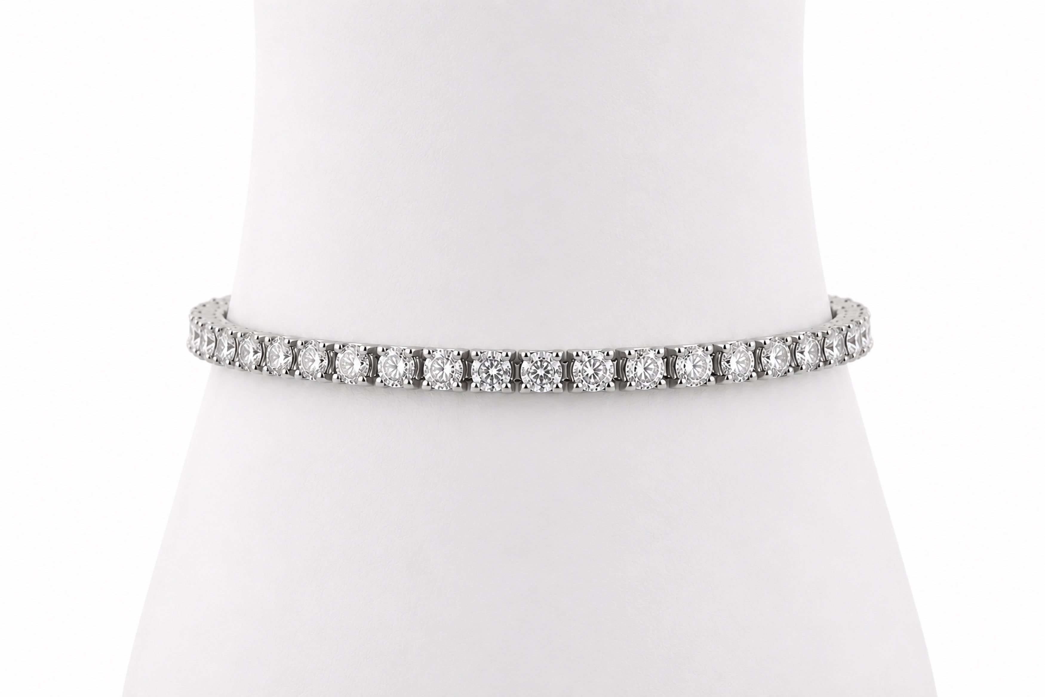 14K White Gold Diamond Tennis Bracelet Featuring 11.33ctw Diamonds, Weighing 18.57 Grams