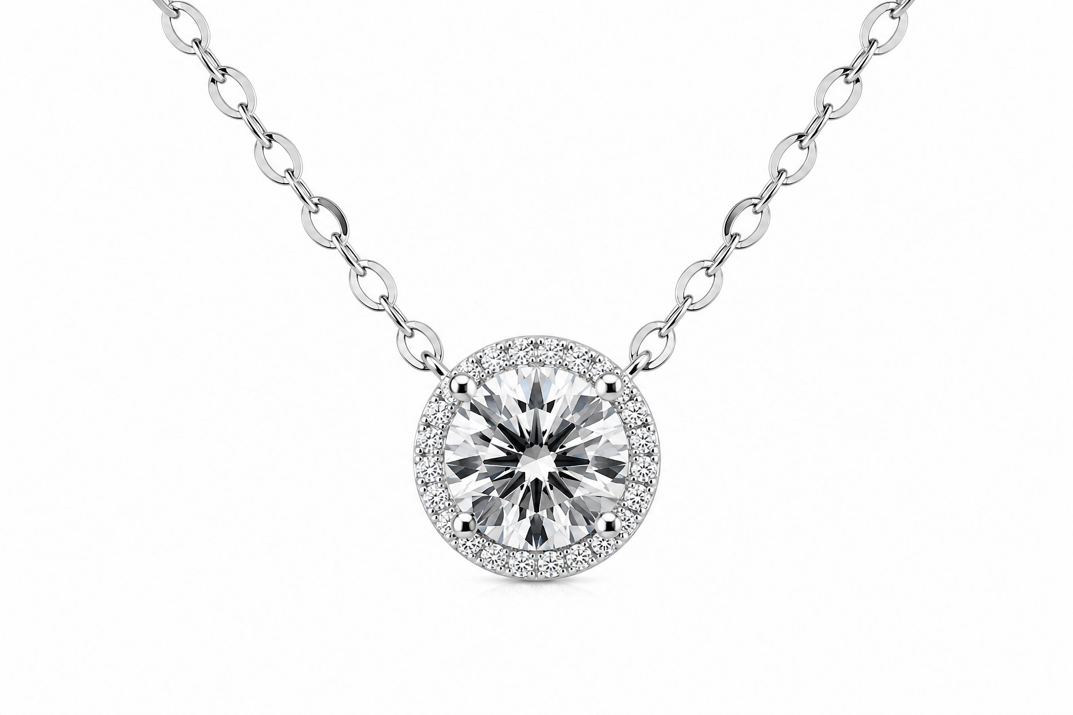 18K White Gold Necklace Featuring a .99ct Fancy Grey Diamond with .07ctw White Diamond Accents